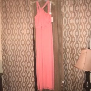 Coral color David's Bridal bride's maid dress sz12